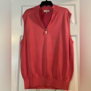 Peter Millar Red Zip-Up Sweater Vest
